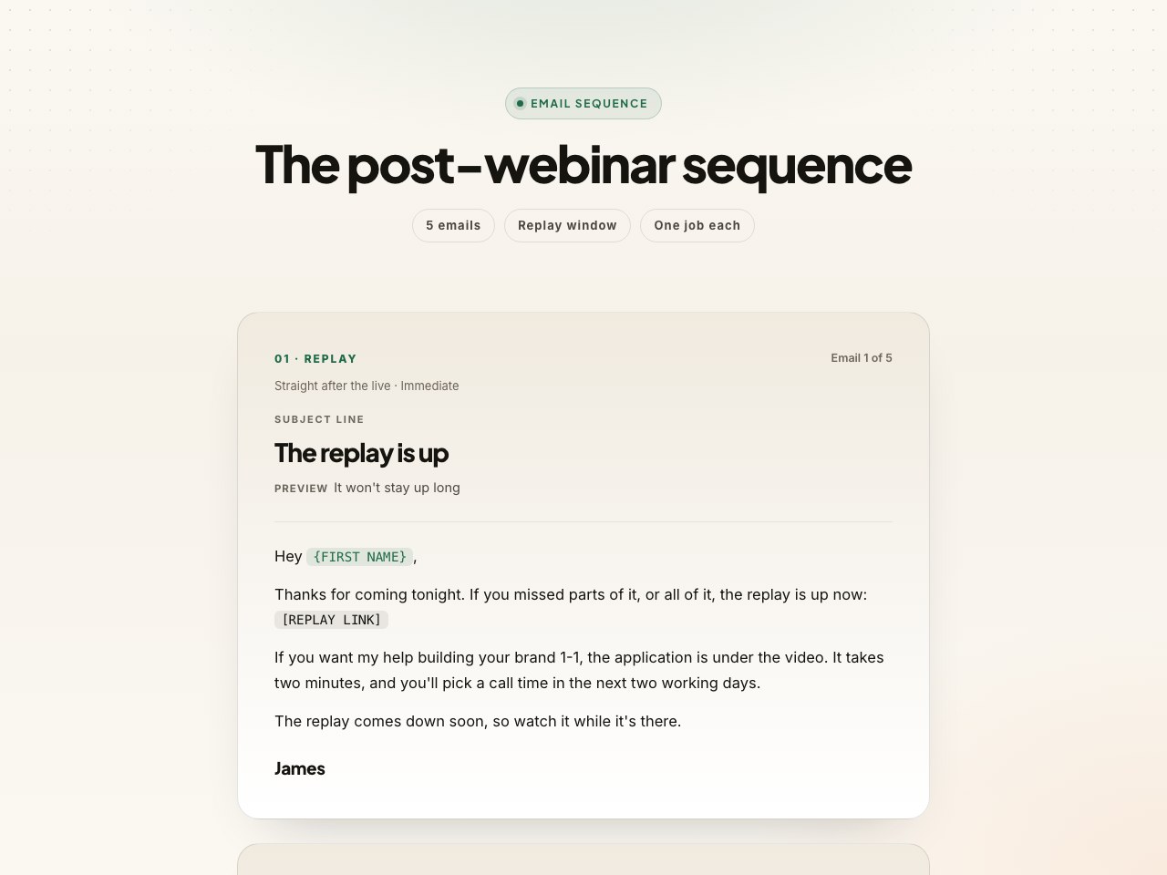 Post-webinar preview