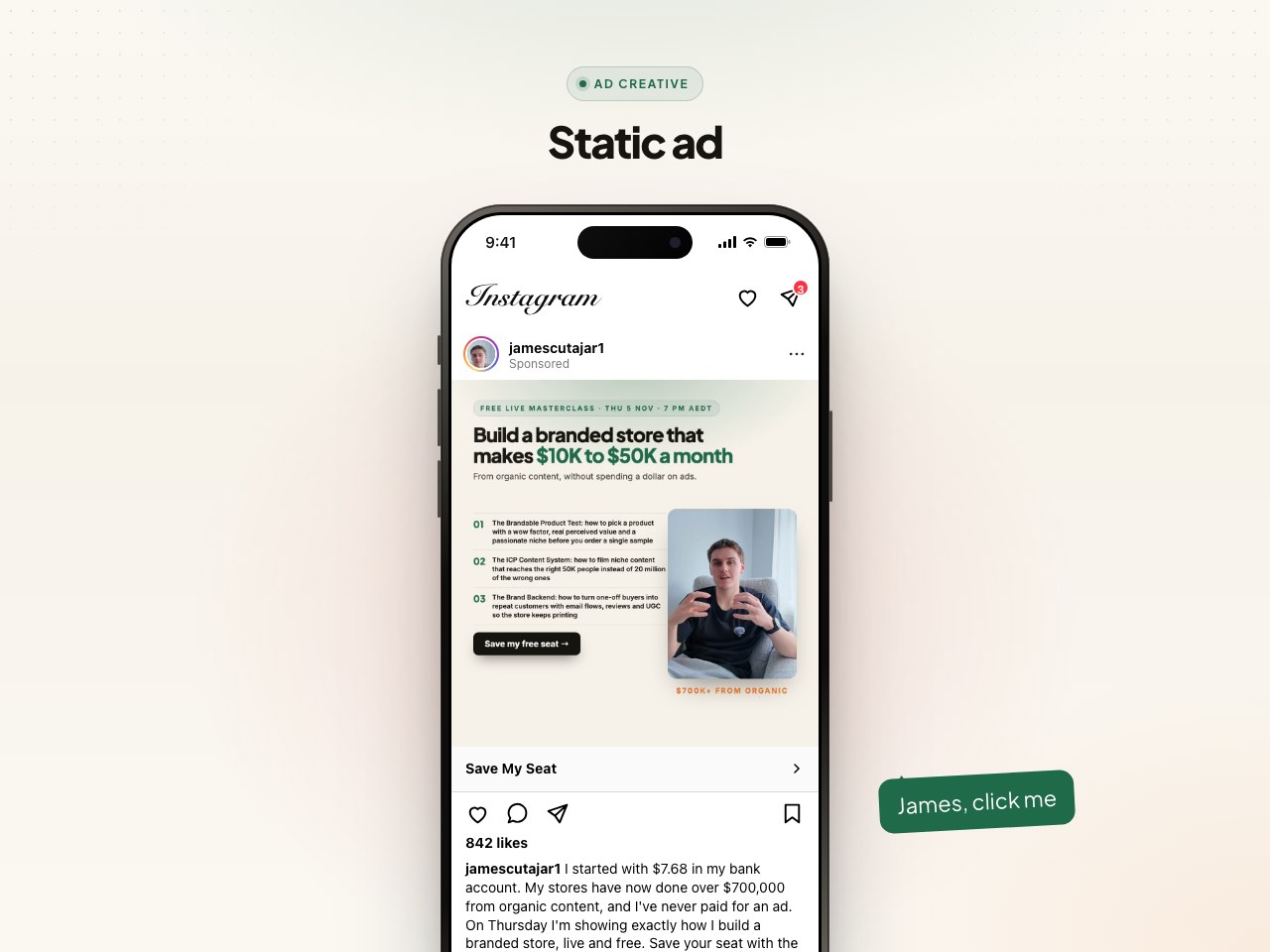 Static ad preview